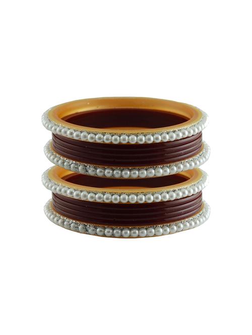 maroon moti stud acrylic bangle with very extra large size - 18782716 - Very Small Image - 1