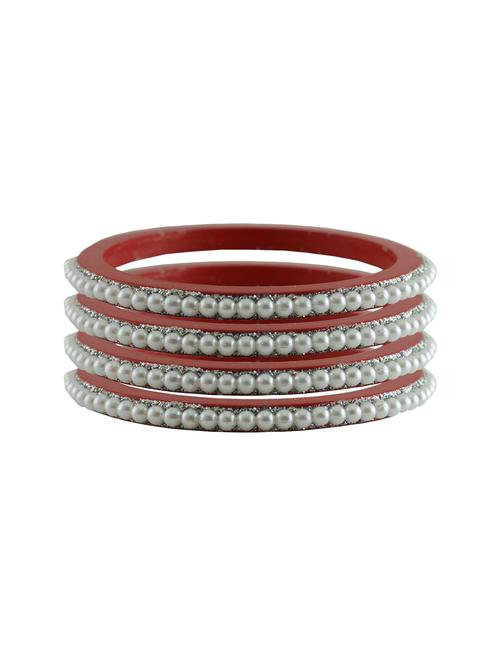 red moti stud acrylic lac bangle with extra large size - 18782730 - Very Small Image - 1