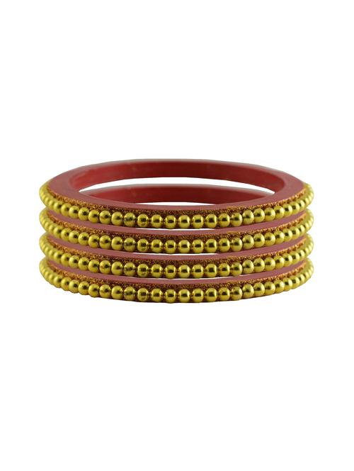 red moti stud acrylic lac bangle with extra large size - 18782731 - Very Small Image - 1