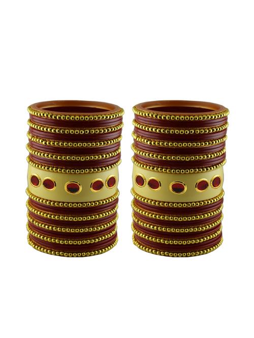 red moti stud acrylic bangle with very extra large size - 18782958 - Very Small Image - 1