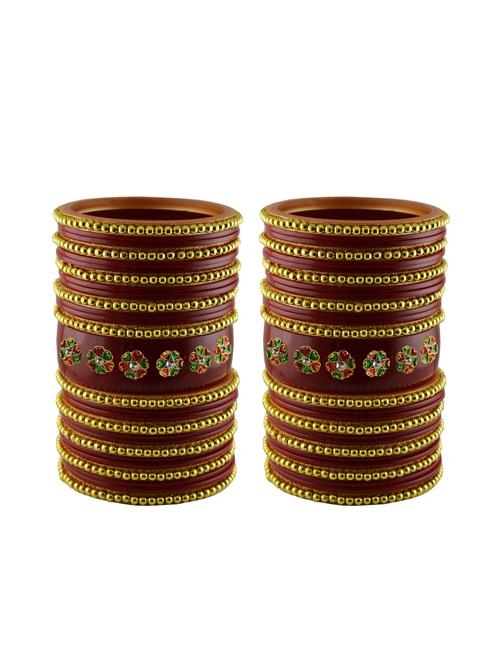 red moti stud acrylic bangle with very extra large size - 18782964 - Very Small Image - 1