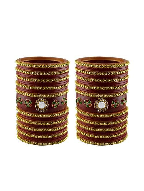 red moti stud acrylic bangle with very extra large size - 18782971 - Very Small Image - 1