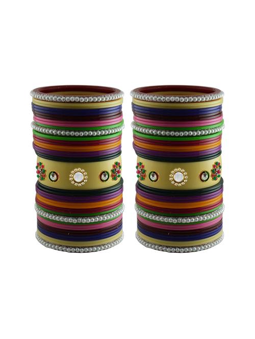 multi moti stud acrylic bangle with very extra large size - 18783019 - Very Small Image - 1