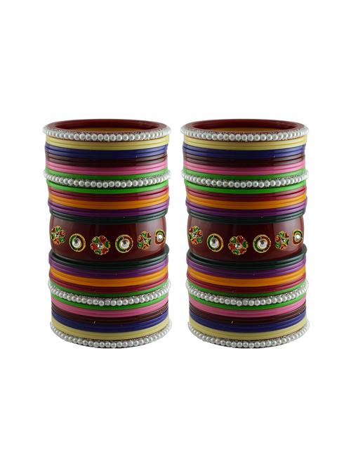 multi moti stud acrylic bangle with very extra large size - 18783028 - Very Small Image - 1