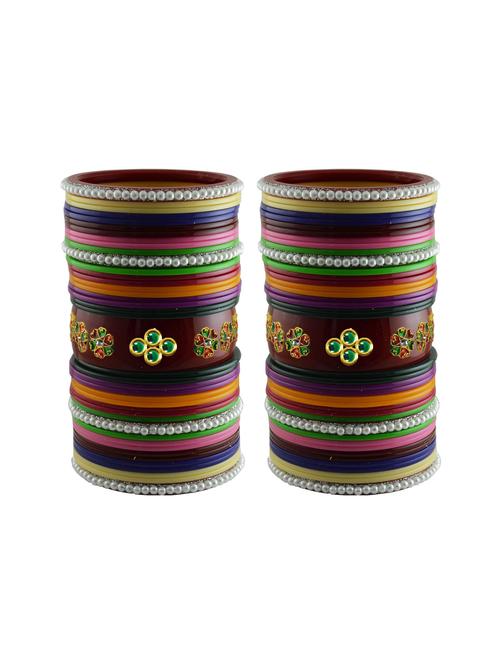 multi moti stud acrylic bangle with very extra large size - 18783036 - Very Small Image - 1