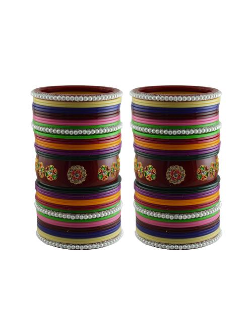multi coloured moti stud acrylic bangle with very extra large size - 18783053 - Very Small Image - 1