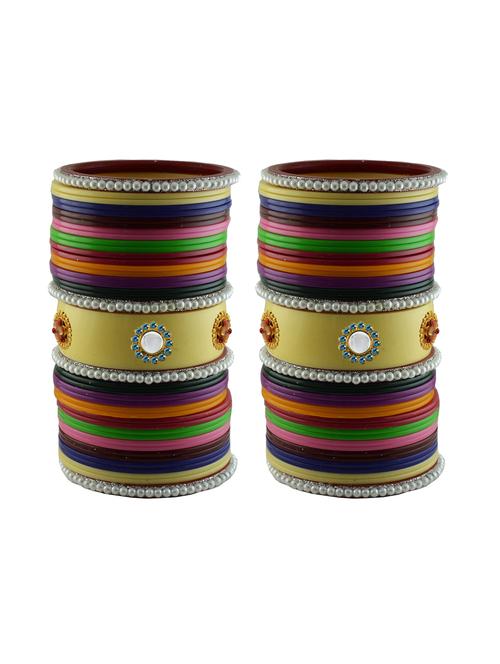 multi moti stud acrylic bangle with very extra large size - 18783073 - Very Small Image - 1