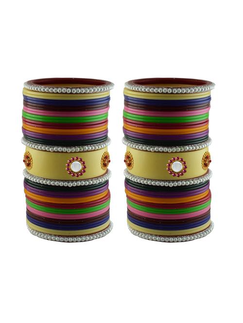multi moti stud acrylic bangle with very extra large size - 18783085 - Very Small Image - 1