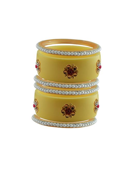 cream stone stud acrylic bangle with very extra large size - 18783128 - Very Small Image - 1