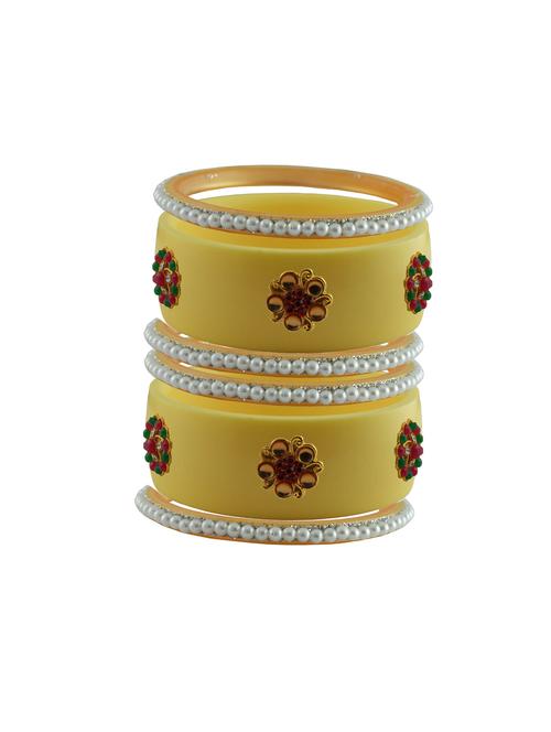 cream stone stud acrylic bangle with very extra large size - 18783234 - Very Small Image - 1