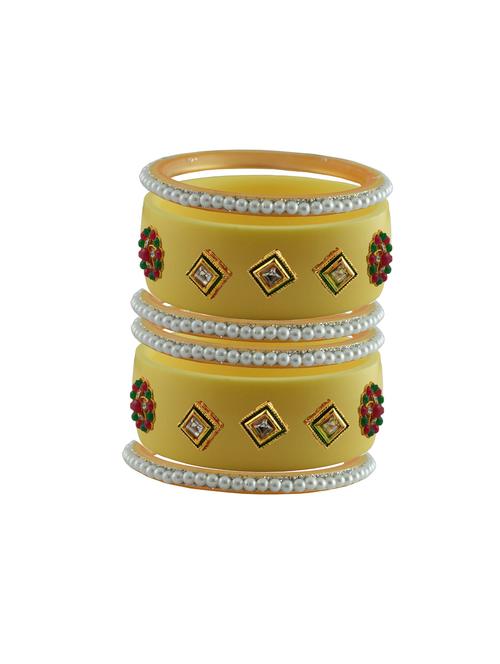 cream stone stud acrylic bangle with very extra large size - 18783244 - Very Small Image - 1