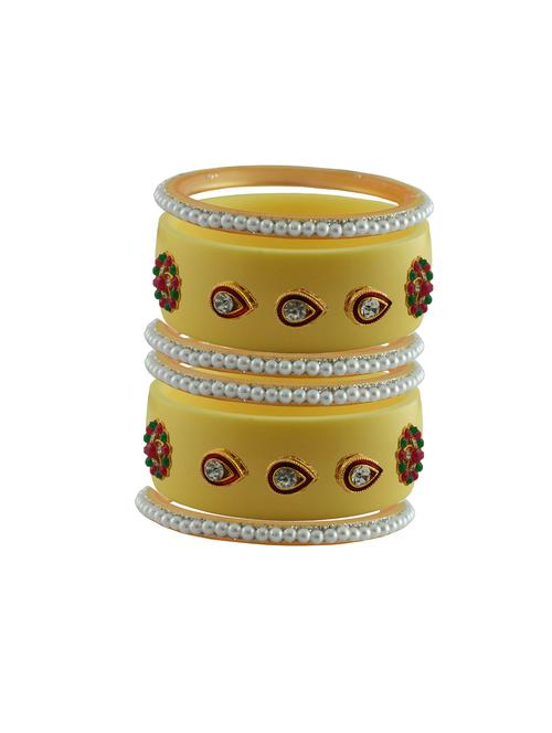 cream stone stud acrylic bangle with very extra large size - 18783250 - Very Small Image - 1