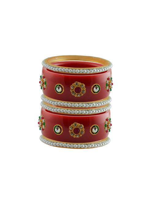 stones work kada bangle set - 18783646 - Very Small Image - 1