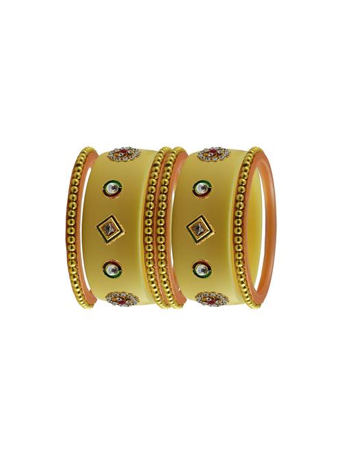 cream stone stud acrylic bangle with very extra large size - 18784978 - Very Small Image - 1