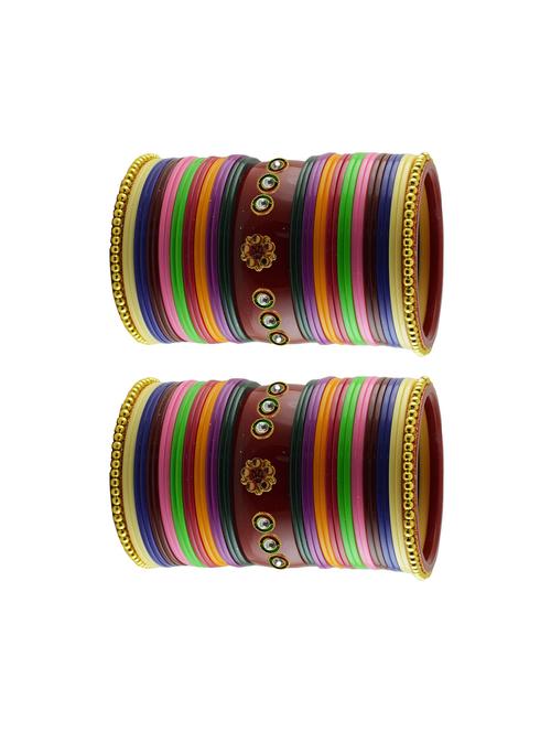 multi color stones bangles set - 18785338 - Very Small Image - 1
