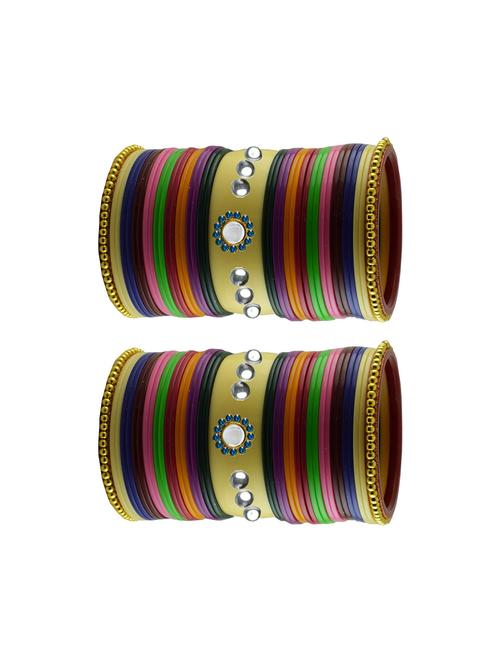 multi color stones bangles set - 18785354 - Very Small Image - 1