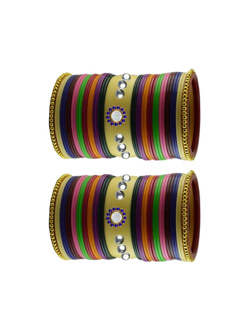 multi color stones bangles set - 18785368 - Very Small Image - 1