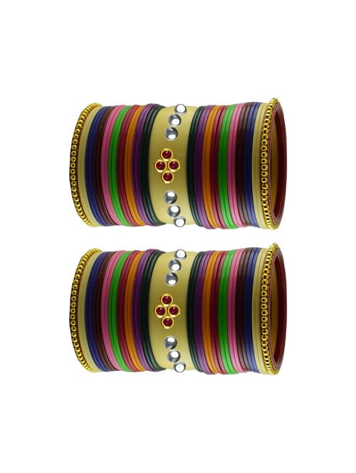 multi color stones bangles set - 18785377 - Very Small Image - 1