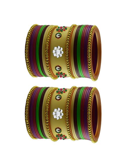 stones work acrylic bangles set - 18785478 - Very Small Image - 1