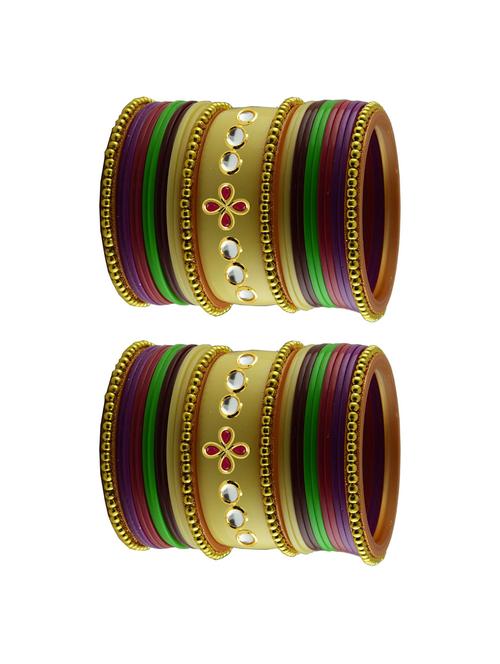 stones work acrylic bangles set - 18785482 - Very Small Image - 1