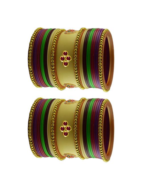 stones work acrylic bangles set - 18785491 - Very Small Image - 1
