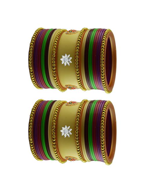 stones work acrylic bangles set - 18785500 - Very Small Image - 1