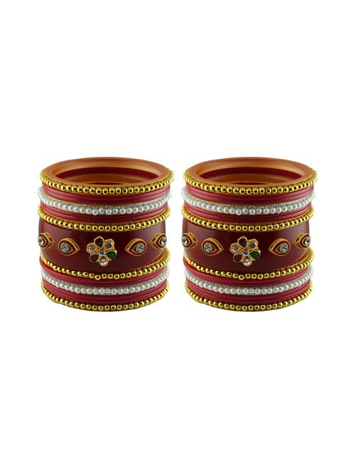 maroon stone stud acrylic bangle - 18786603 - Very Small Image - 1