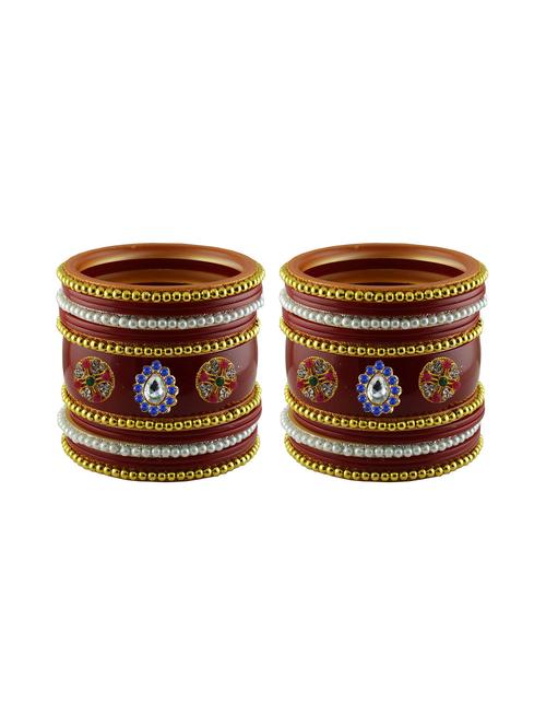 maroon stone stud acrylic bangle - 18786700 - Very Small Image - 1