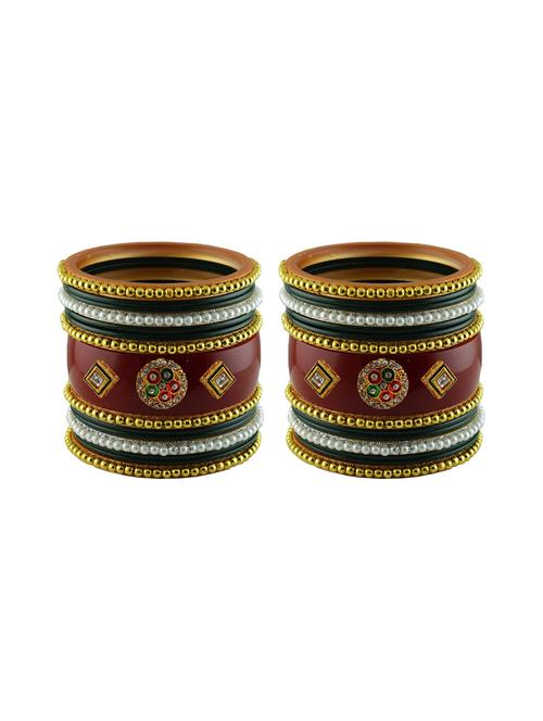 stone studded acrylic bangles - 18786728 - Very Small Image - 1