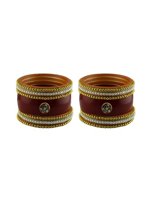gold plated stone studded bangle - 18786870 - Very Small Image - 1