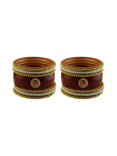 gold plated stone studded bangle - 18786871 - Very Small Image - 1