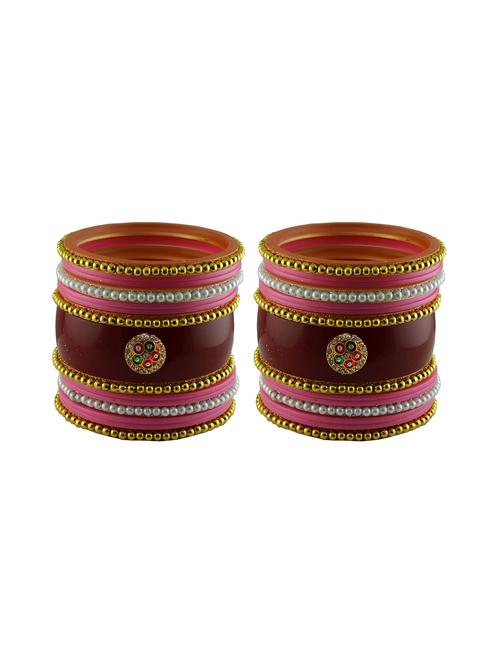 gold plated stone studded bangle - 18786885 - Very Small Image - 1
