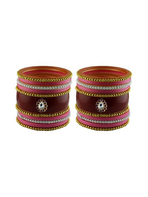 gold plated stone studded bangle - 18786889 - Very Small Image - 1