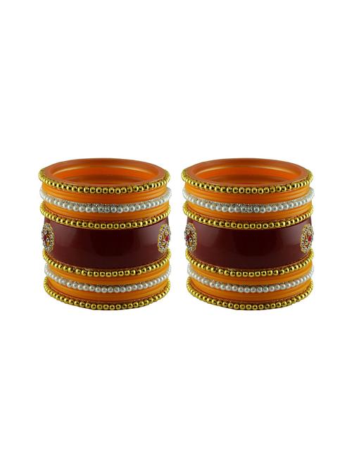 gold plated stone studded bangle - 18786902 - Very Small Image - 1