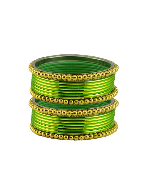 gold plated beads studded bangle - 18786968 - Very Small Image - 1