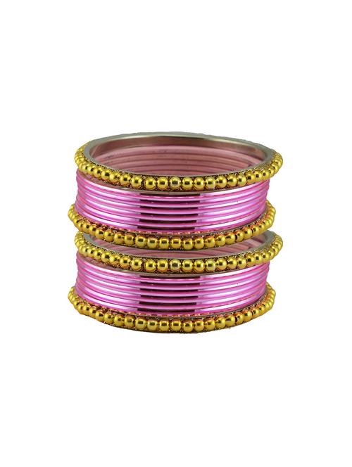 gold plated beads studded bangle - 18786972 - Very Small Image - 1