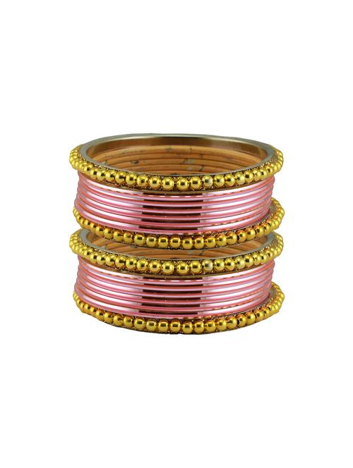 gold plated beads studded bangle - 18786984 - Very Small Image - 1