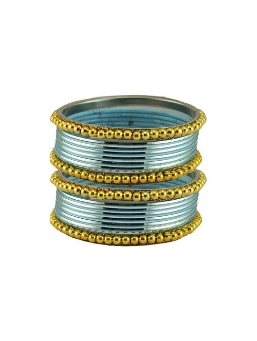 gold plated beads studded bangle - 18786989 - Very Small Image - 1