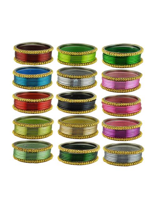 gold plated beads studded bangle - 18787013 - Very Small Image - 1