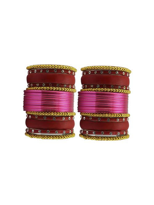 gold plated beads studded bangle - 18787022 - Very Small Image - 1