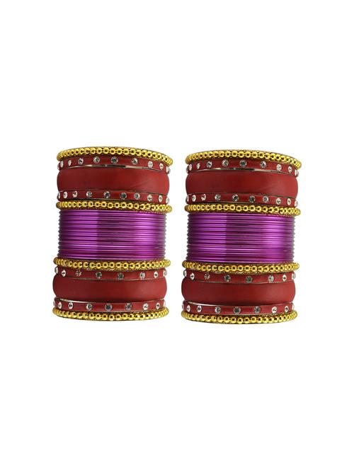 gold plated beads studded bangle - 18787025 - Very Small Image - 1