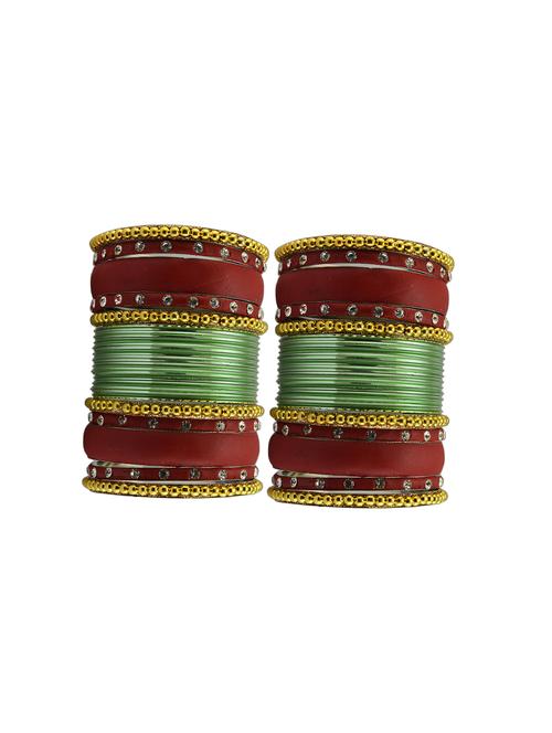 gold plated beads studded bangle - 18787026 - Very Small Image - 1