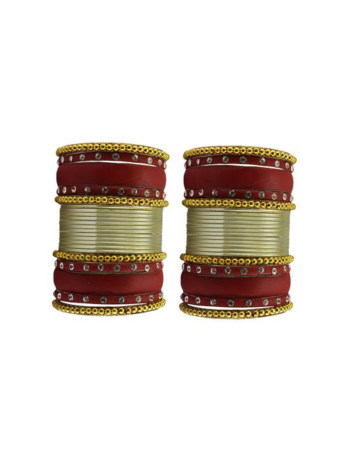 gold plated beads studded bangle - 18787040 - Very Small Image - 1