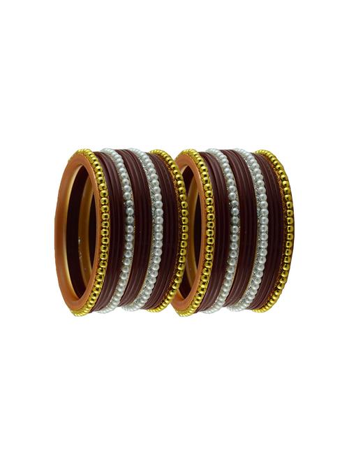 gold plated beads studded bangle - 18787360 - Very Small Image - 1