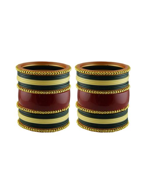 gold plated beads studded bangle - 18787376 - Very Small Image - 1