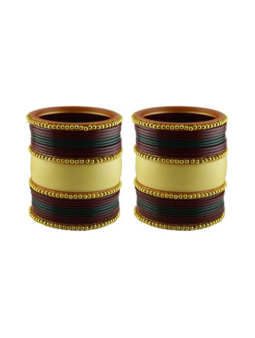 gold plated beads studded bangle - 18787398 - Very Small Image - 1