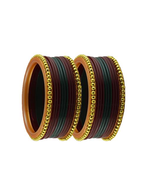 gold plated beads studded bangle - 18787399 - Very Small Image - 1