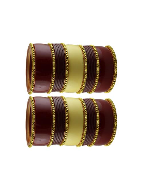 gold plated beads studded bangle - 18787422 - Very Small Image - 1