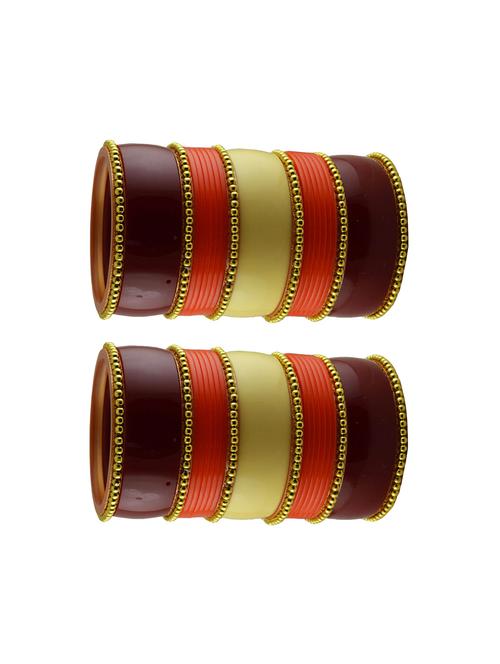 gold plated beads studded bangle - 18787428 - Very Small Image - 1