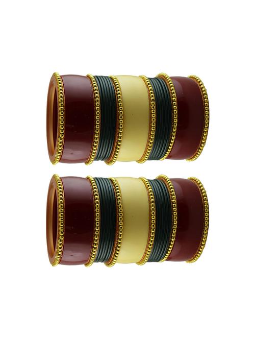 gold plated beads studded bangle - 18787429 - Very Small Image - 1
